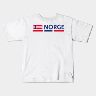 Norway Flag design | Fjord illustration Kids T-Shirt